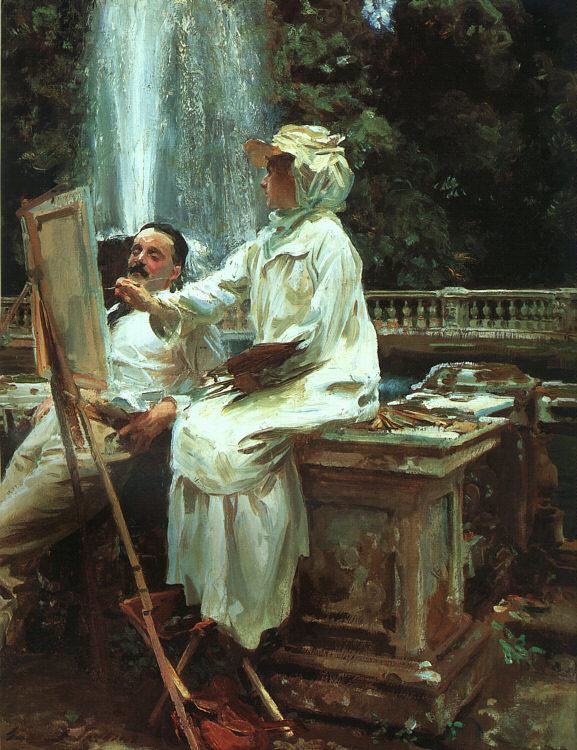 John Singer Sargent The Fountain at Villa Torlonia in Frascati oil painting image